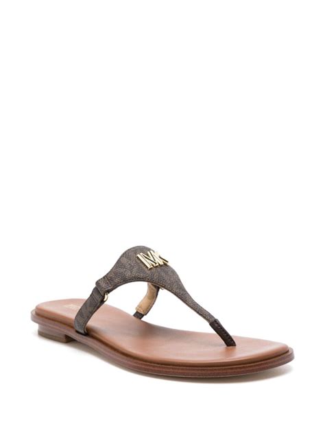 michael kors logo plaque sandal|michael kors logo detail shoes.